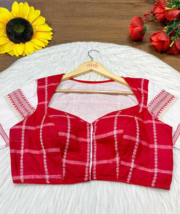 Pujor Rong (পুজোর রঙ) - Dhonekhali Handloom Blouse(Combo 2)