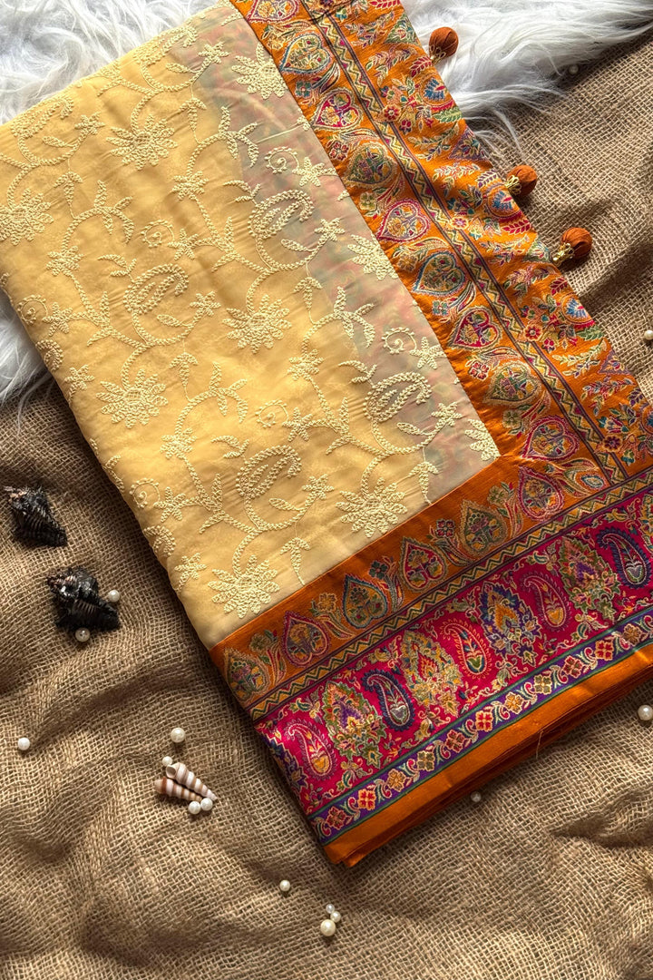 Heavenly Hues Pashmina Georgette Saree