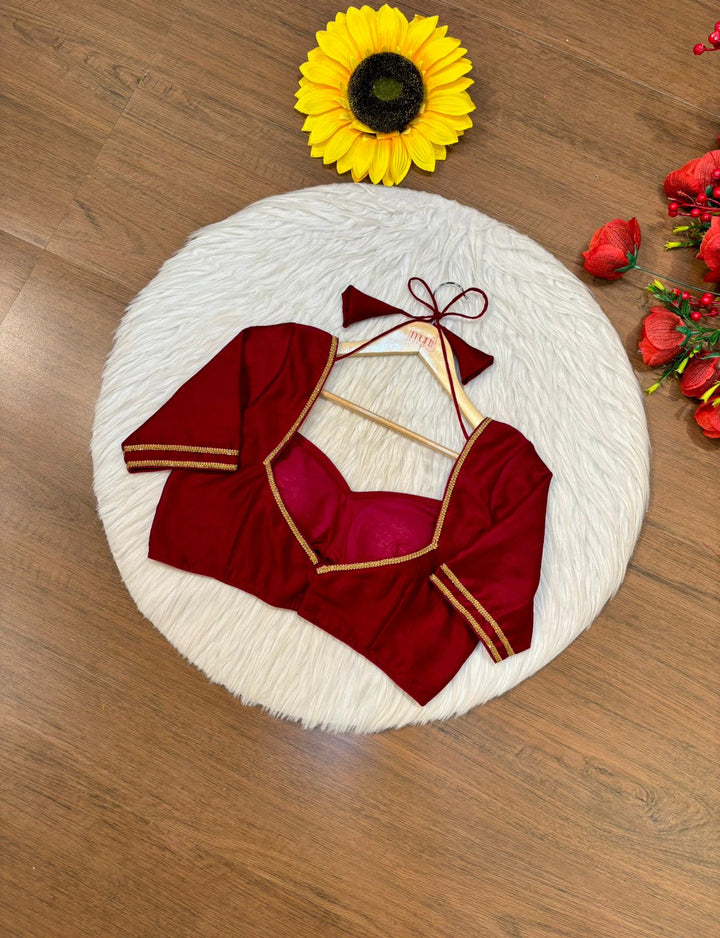 Golden Glow- Vichitra Silk Blouse