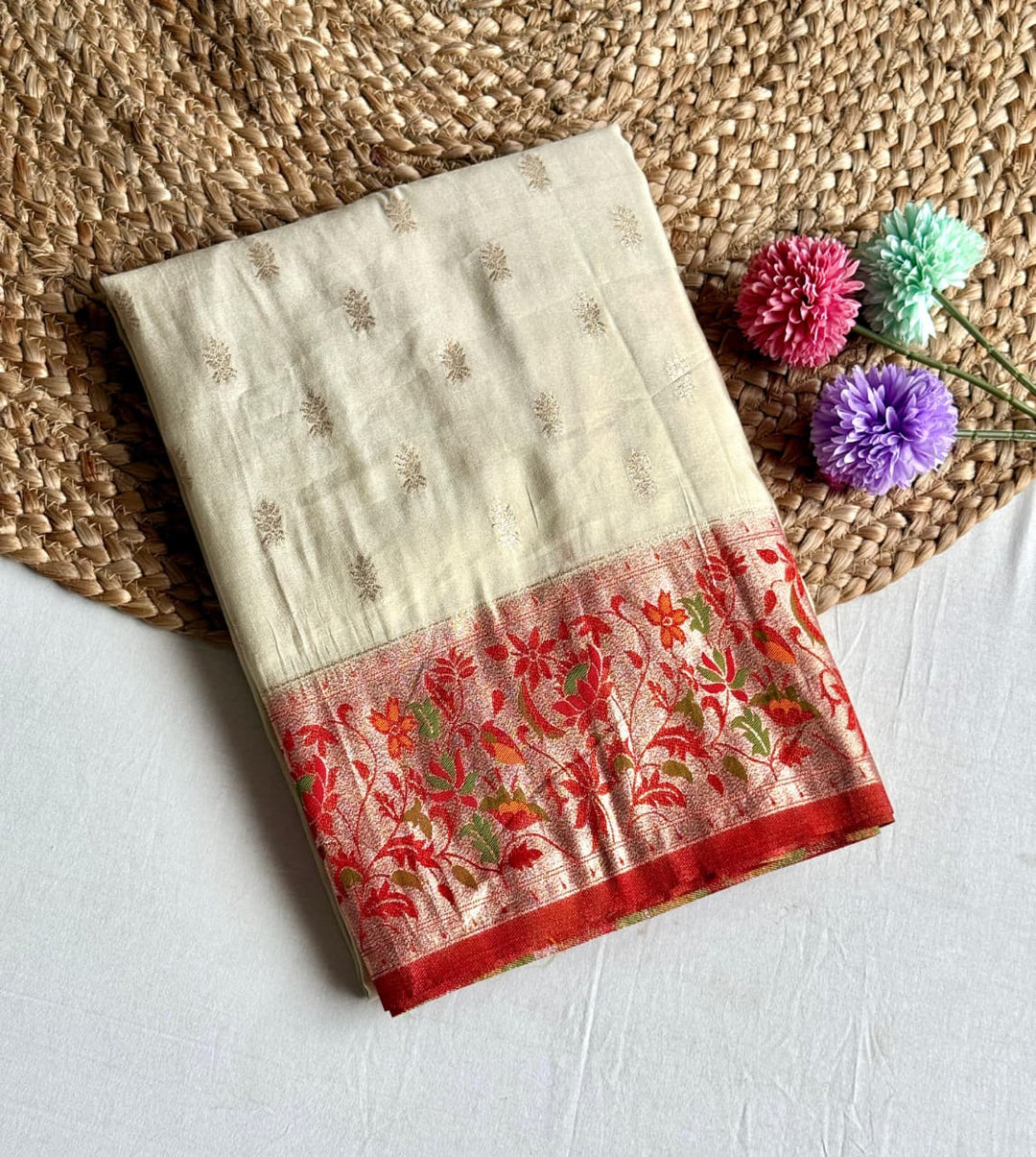 Sunlit Symphony Tissue Paithani Silk Saree