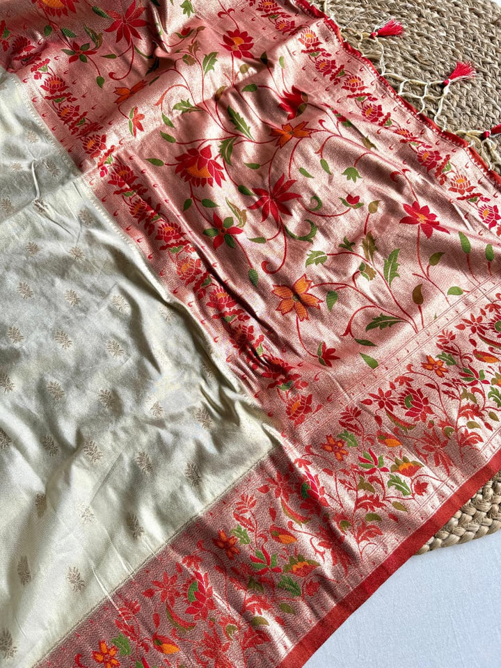Sunlit Symphony Tissue Paithani Silk Saree