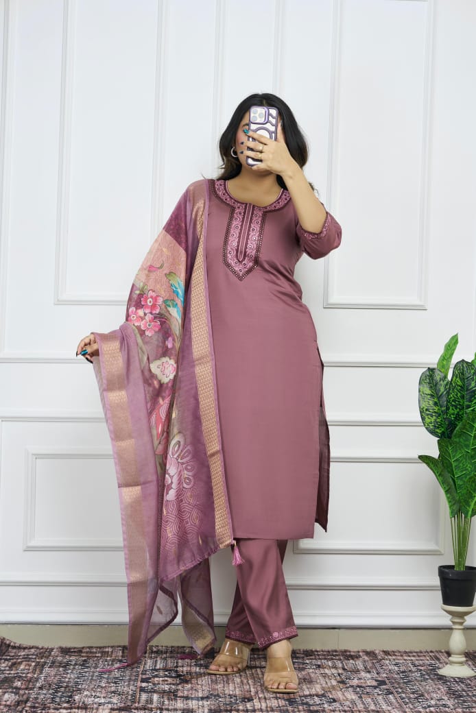 Tulip Tale Silk Kurti Set