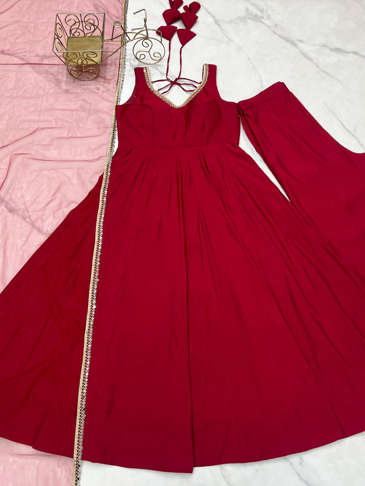 Soul in Shine Chanderi Silk Gown Set