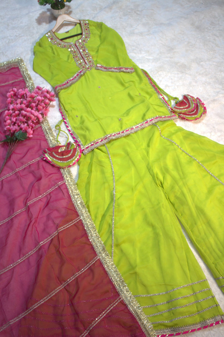 Leaflight Organza Kurti Set