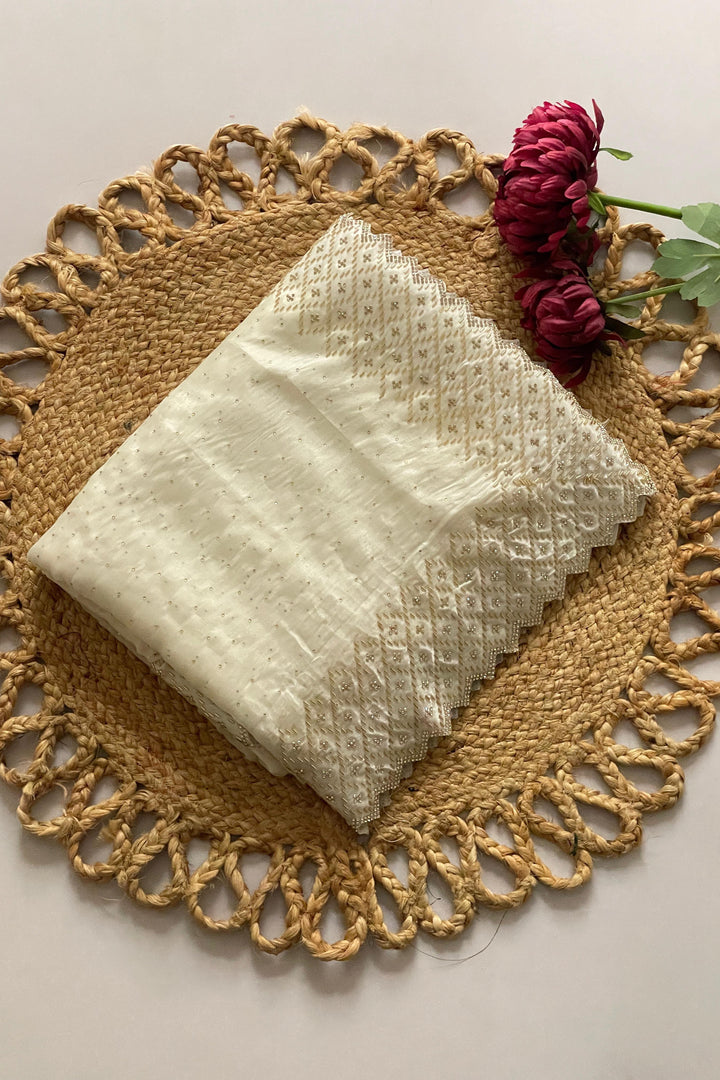 Sweetness Of White Jimmy Chu Saree