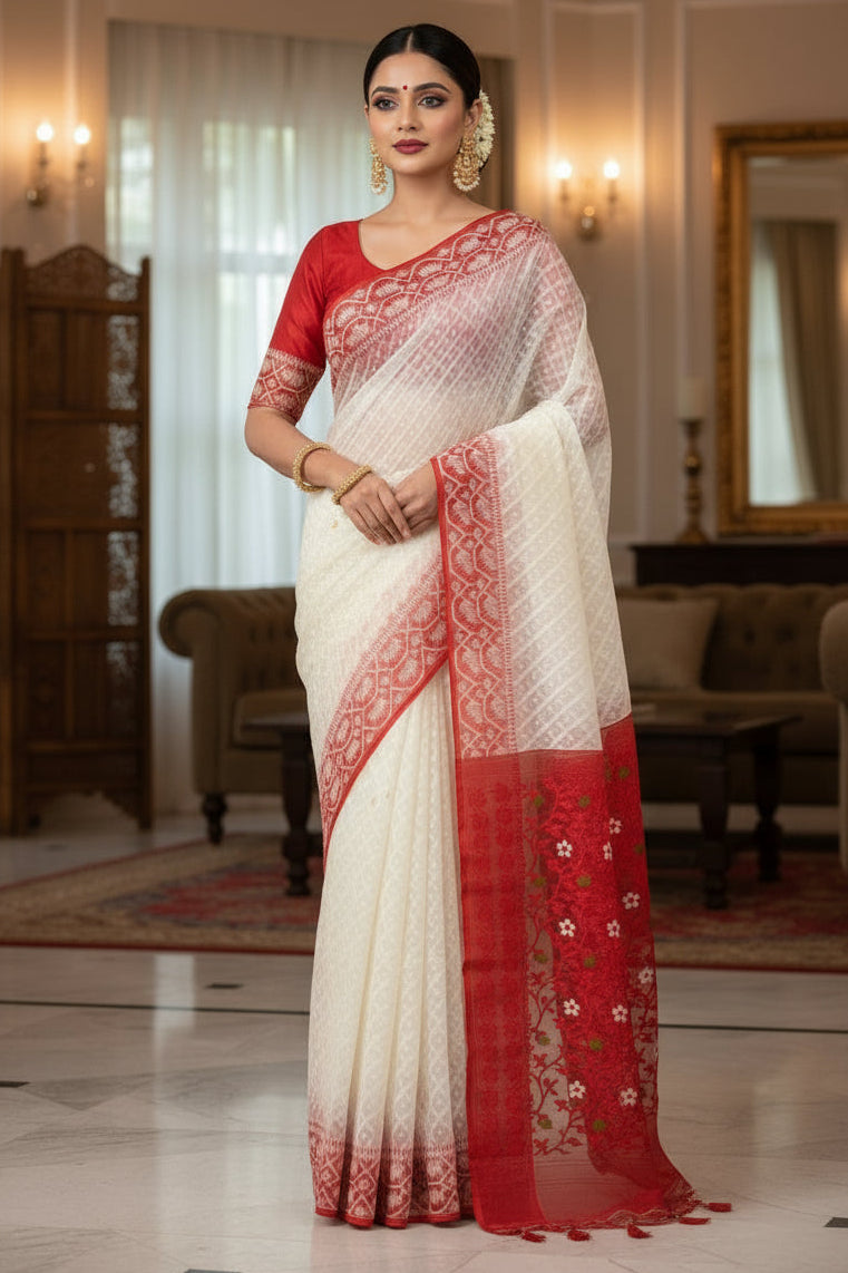 Anjali - Ashtami Special Jamdani Saree
