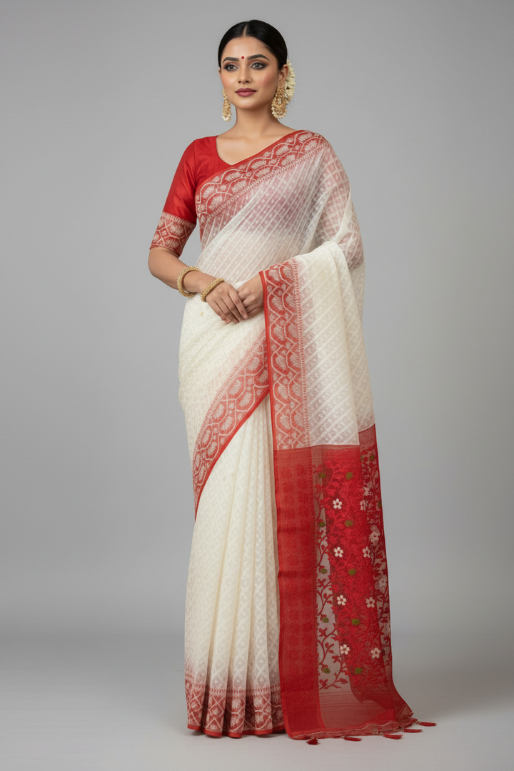Anjali - Ashtami Special Jamdani Saree