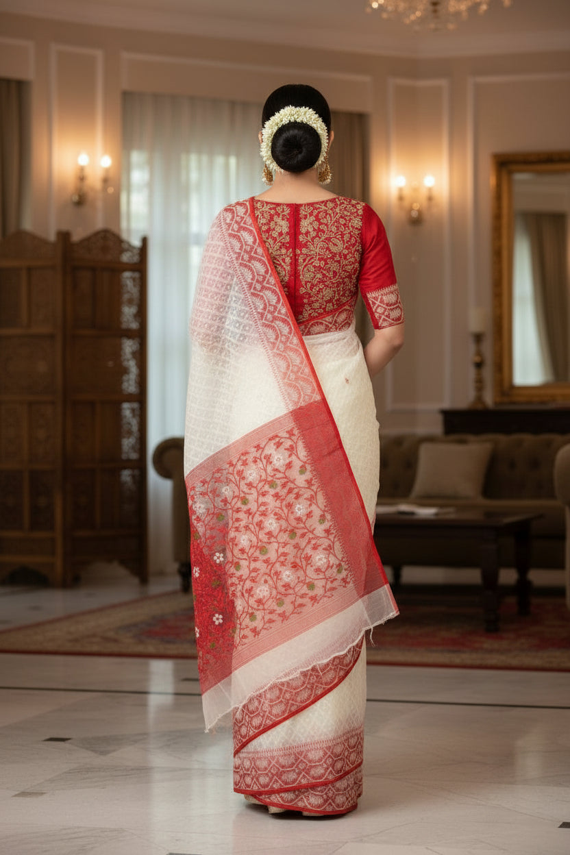 Anjali - Ashtami Special Jamdani Saree