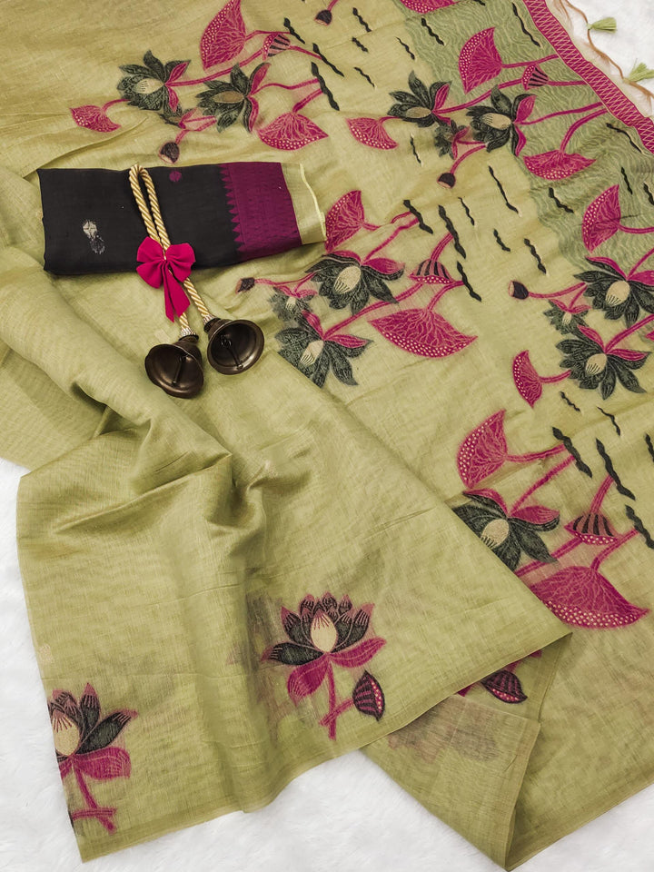 Heartstrings Muga Cotton Saree