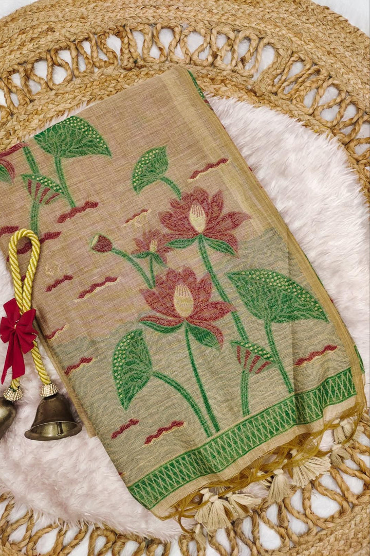 Heartstrings Muga Cotton Saree