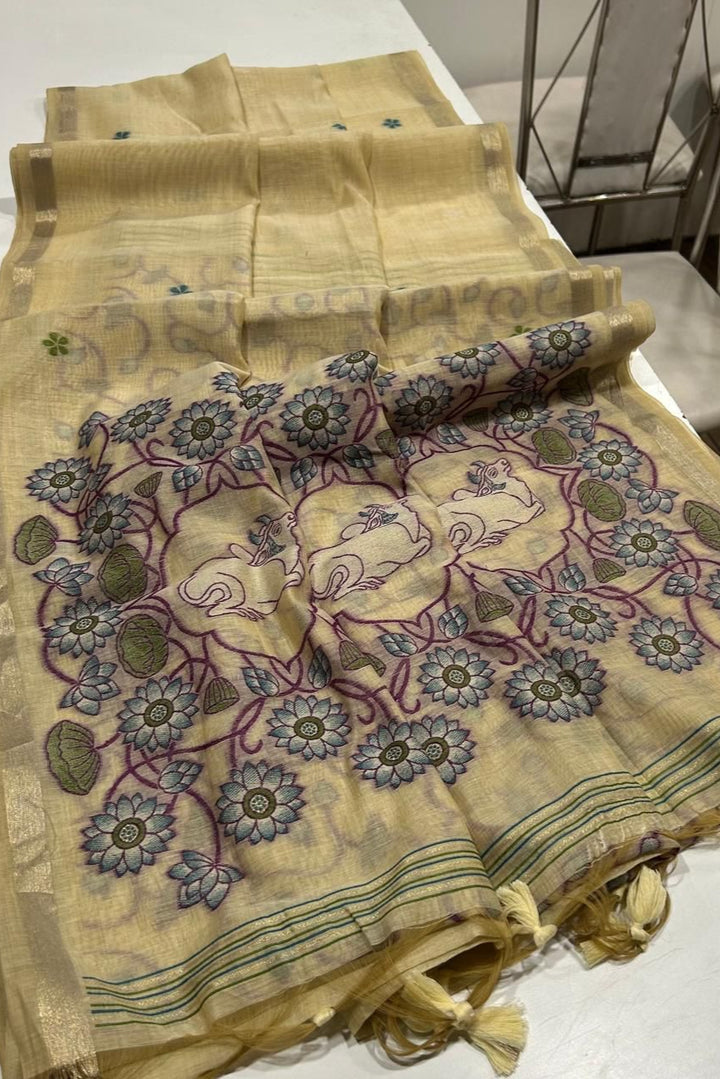 Kamdhenu Special Muga Cotton Saree