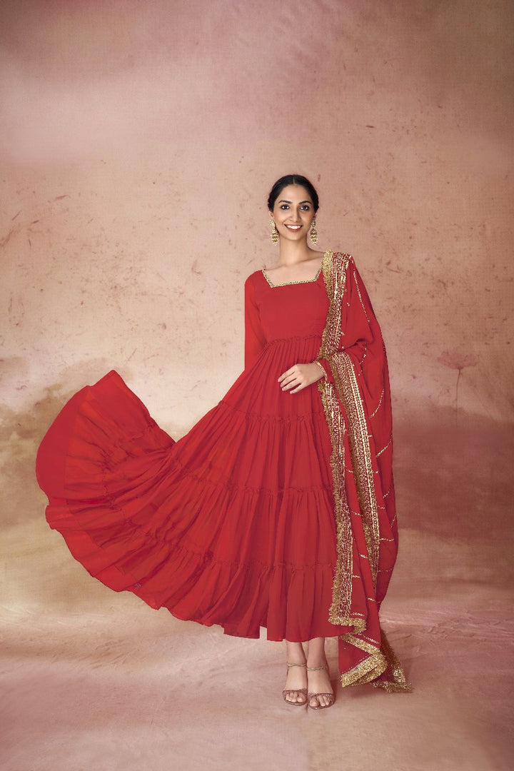 Red Queen Georgette Gown