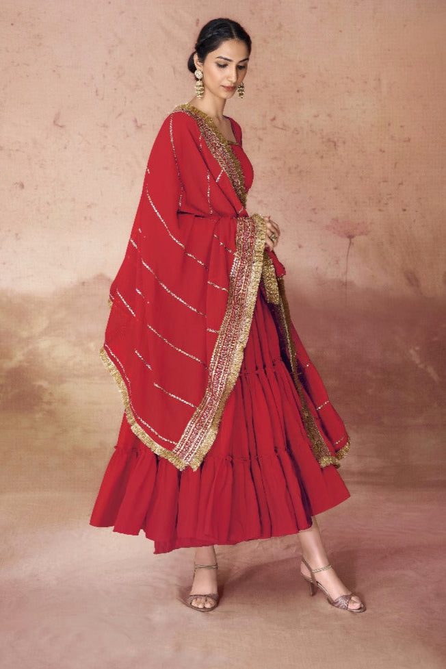 Red Queen Georgette Gown