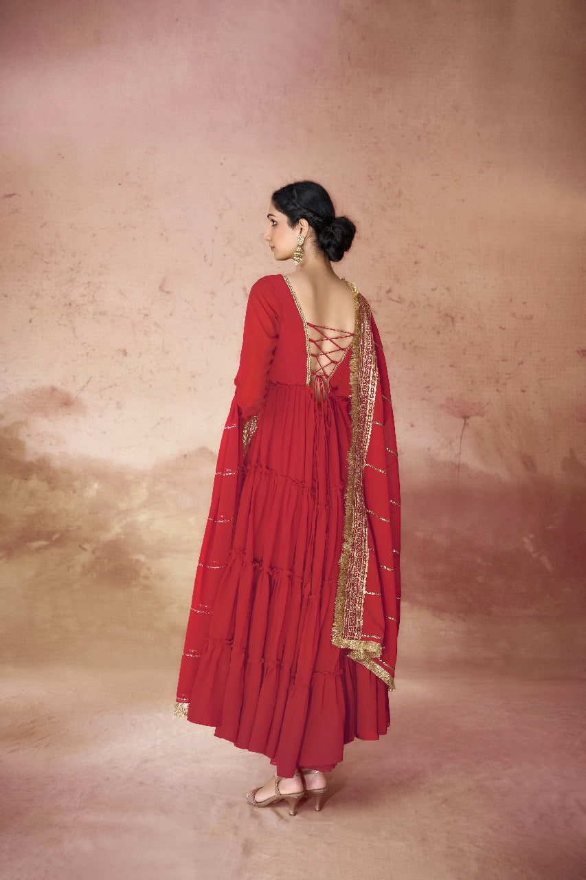 Red Queen Georgette Gown