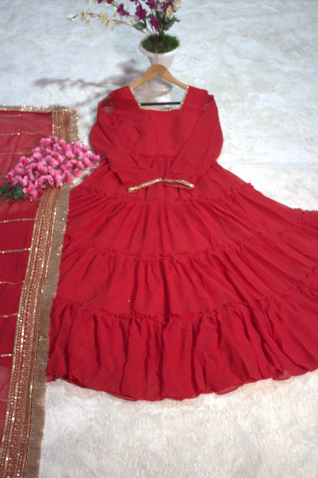 Red Queen Georgette Gown