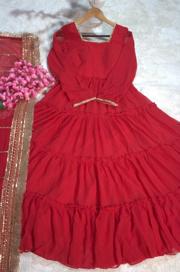 Red Queen Georgette Gown