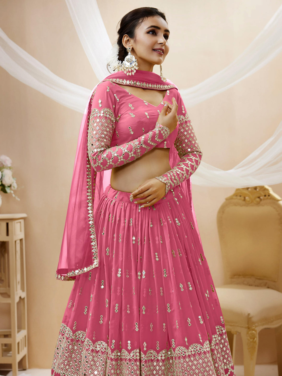 Peaceful Light Georgette Lehenga