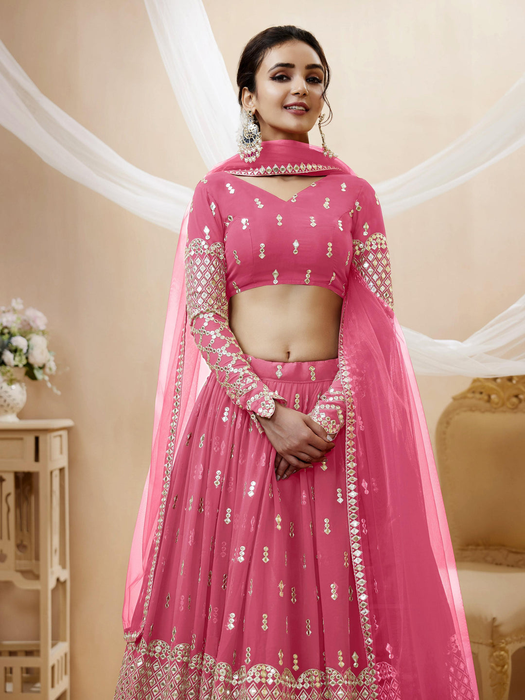 Peaceful Light Georgette Lehenga