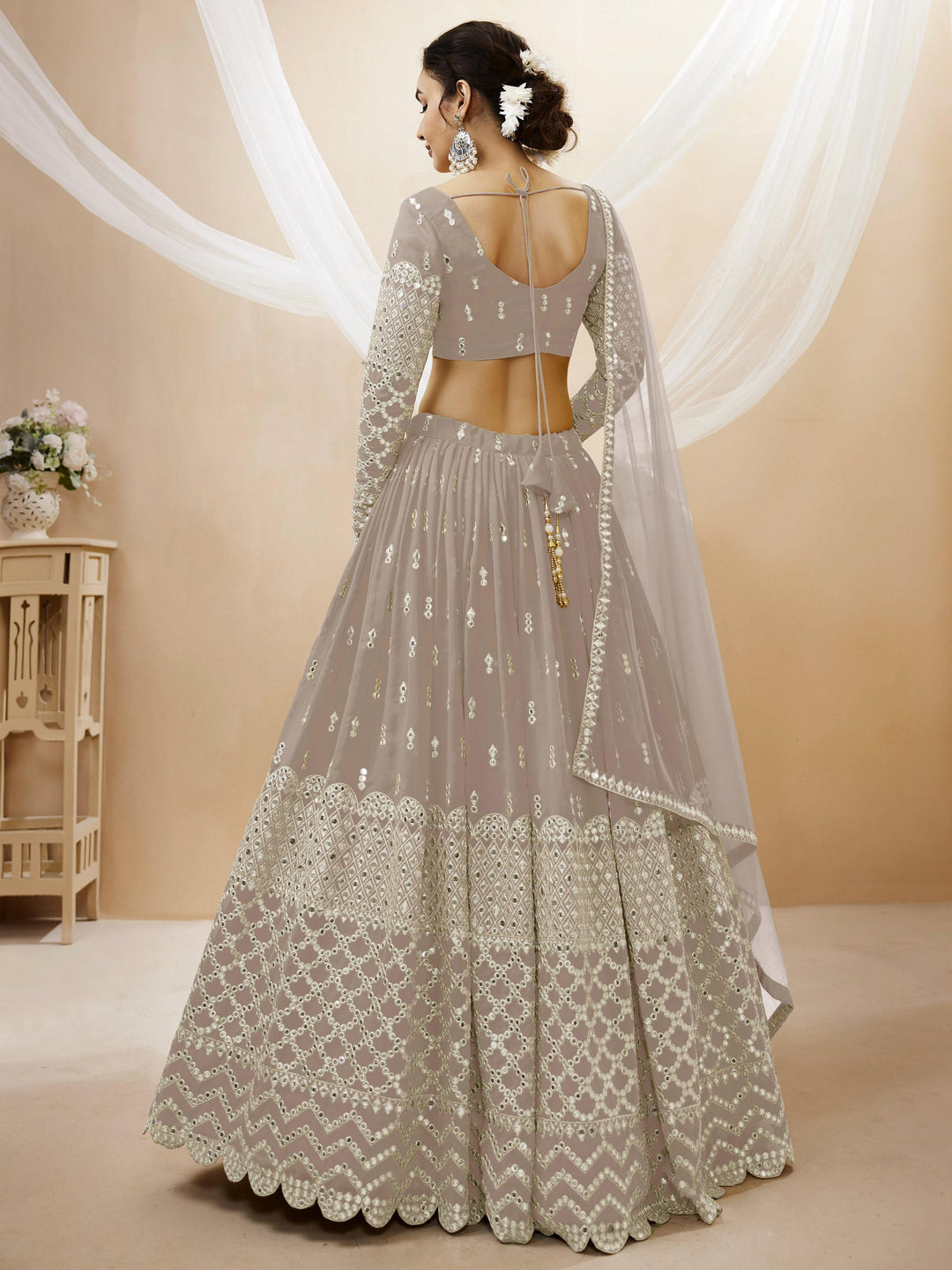 Peaceful Light Georgette Lehenga