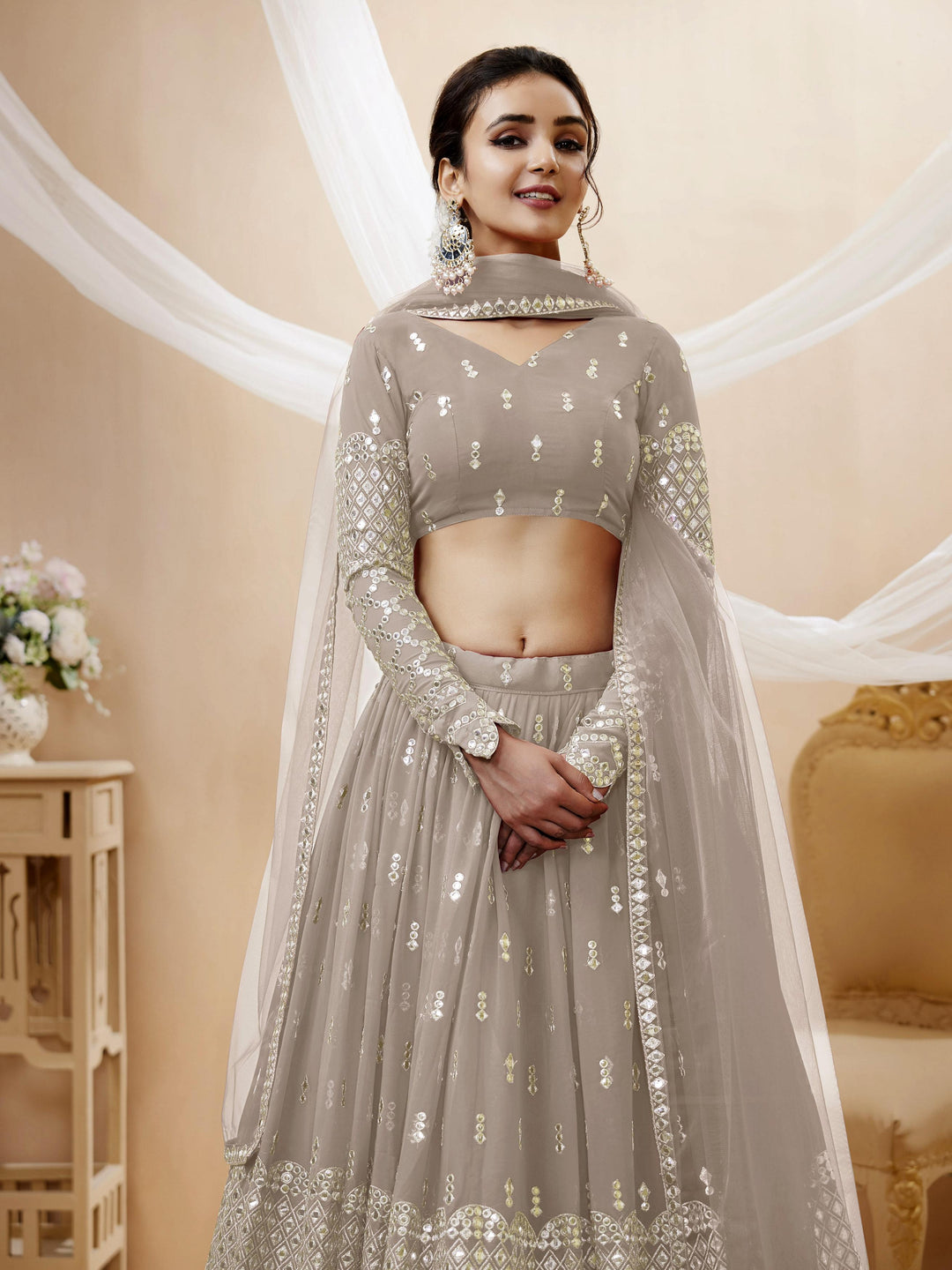 Peaceful Light Georgette Lehenga