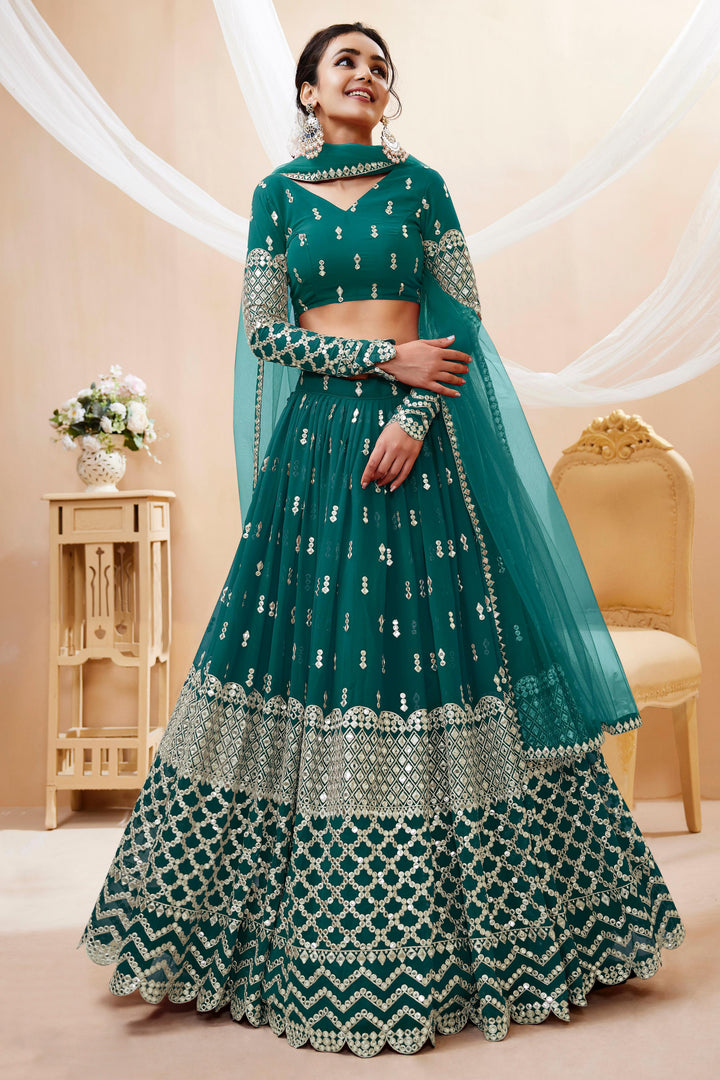 Peaceful Light Georgette Lehenga