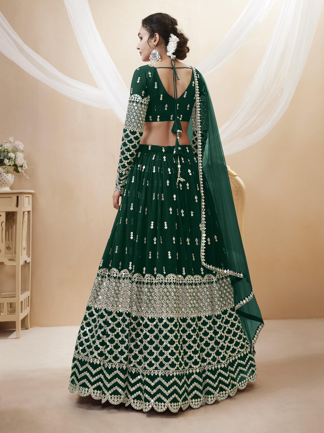 Peaceful Light Georgette Lehenga