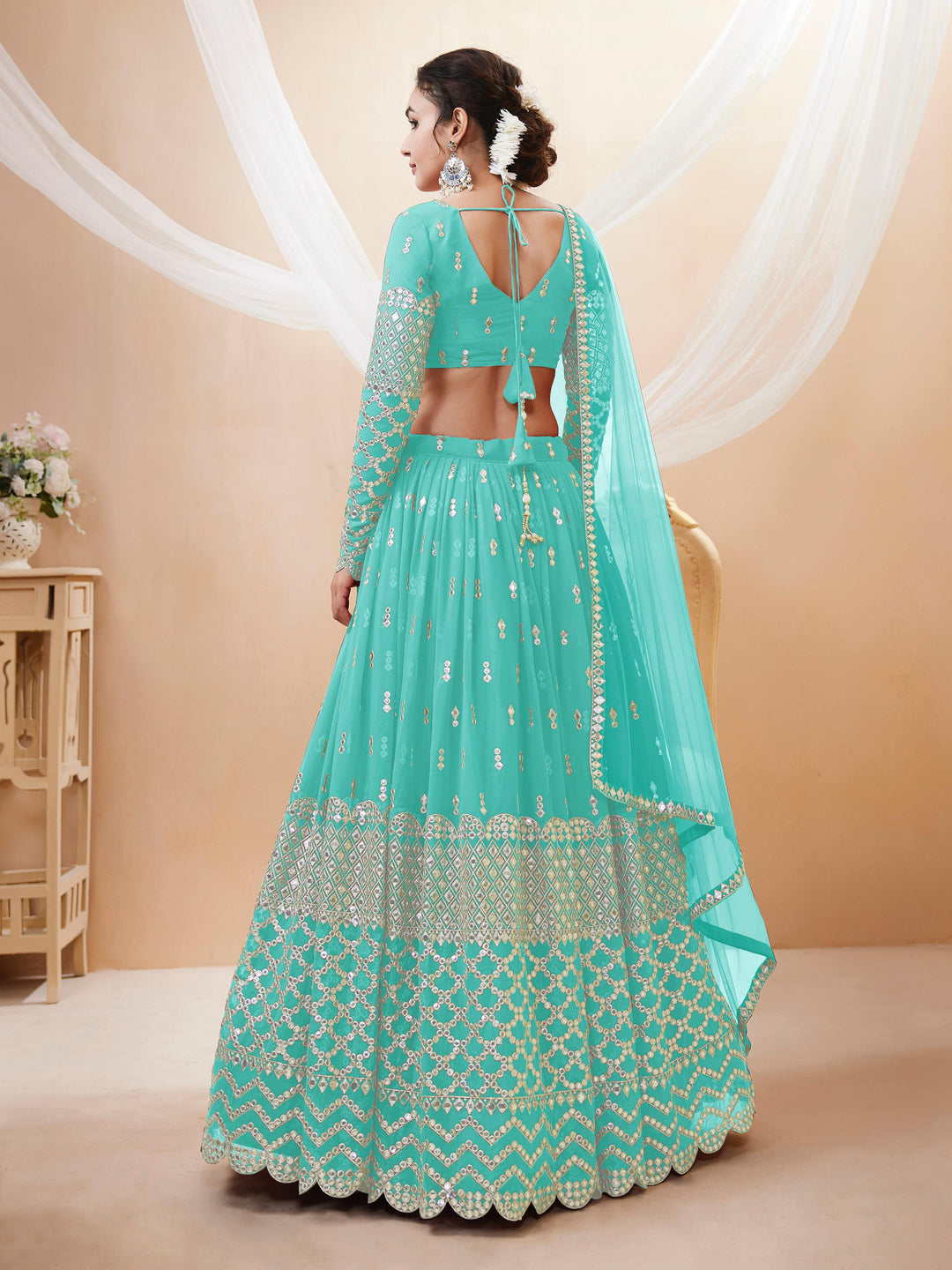 Peaceful Light Georgette Lehenga
