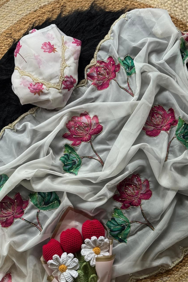 Khwaab-e-Kohinoor Organza Saree