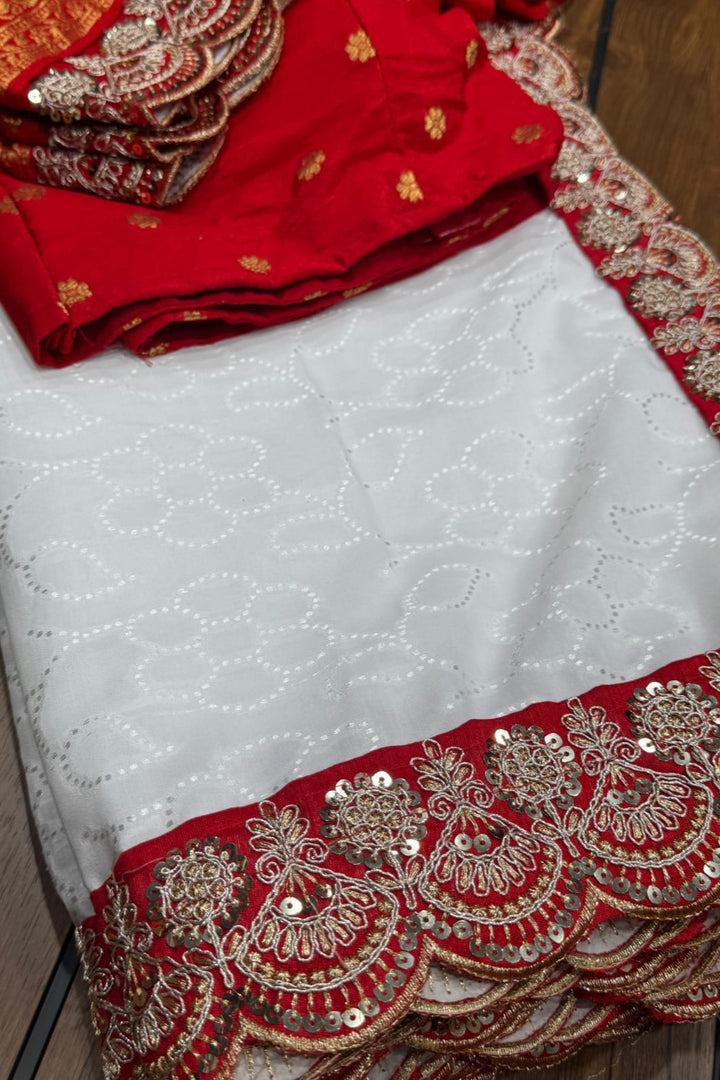 Durga Puja Special Muslin Silk Saree