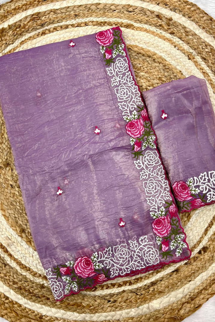 Rose Gold Crush Saree
