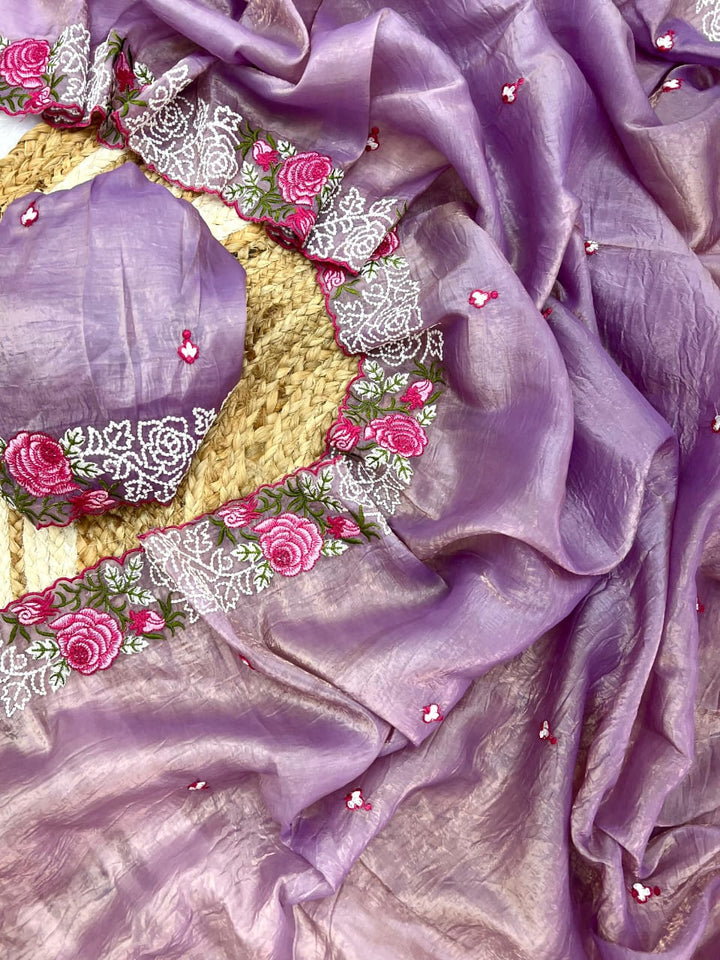 Rose Gold Crush Saree