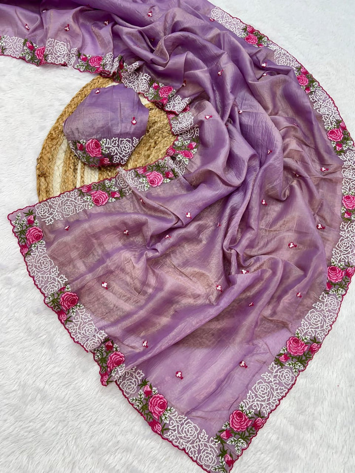 Rose Gold Crush Saree