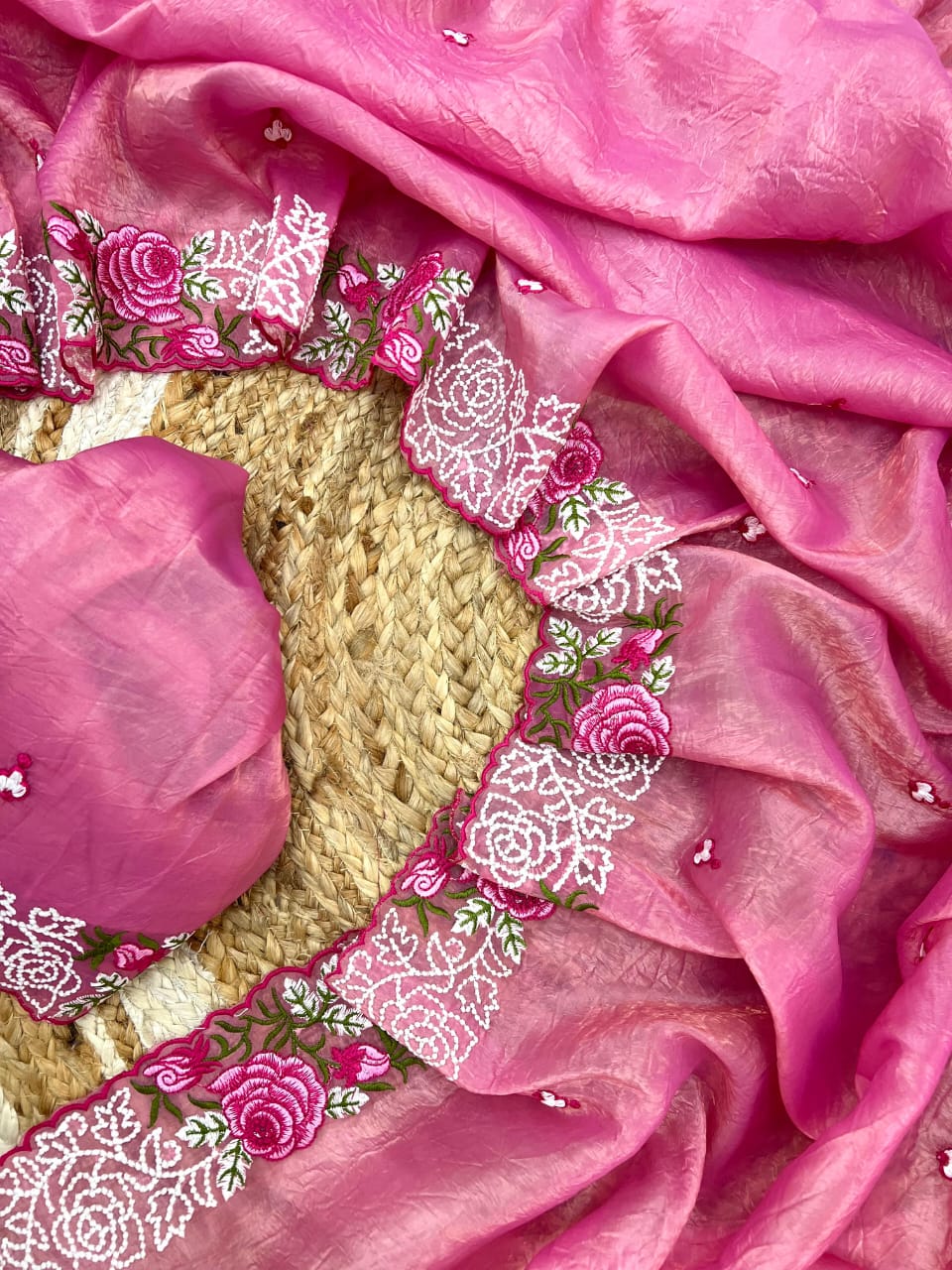 Rose Gold Pink Crush Saree