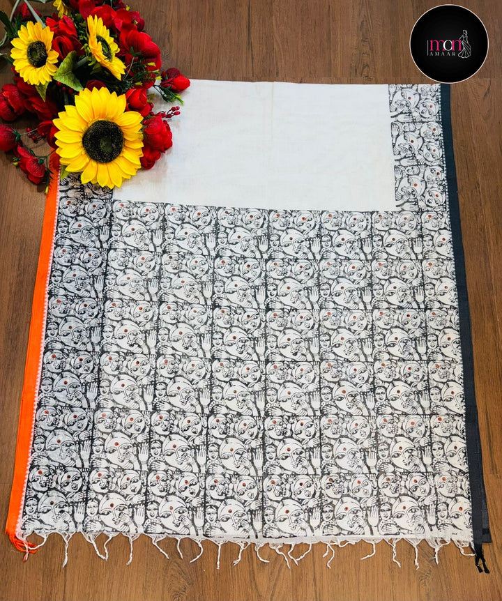 Path Chhobi- Handloom Dhonekhali Cotton Saree