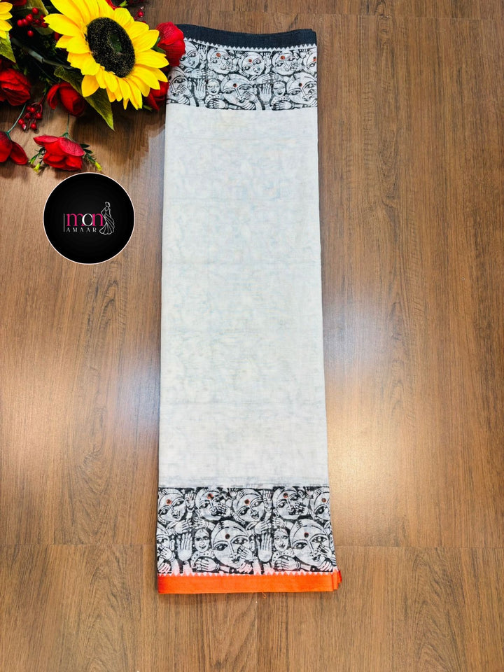 Path Chhobi- Handloom Dhonekhali Cotton Saree