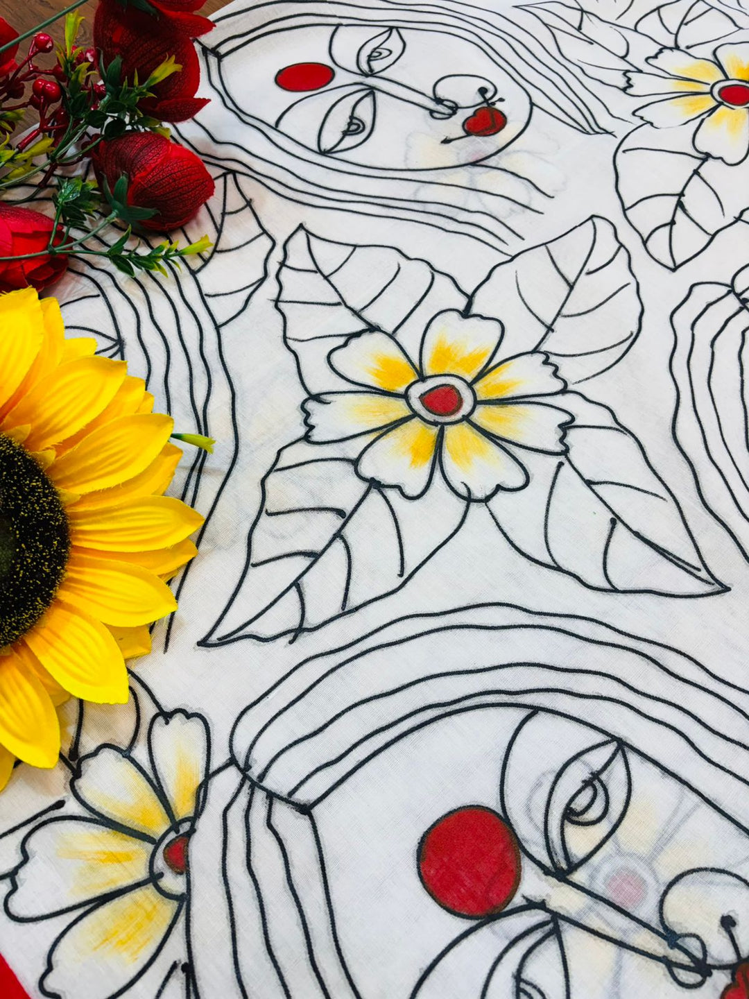 Chhobi- Handloom Dhonekhali Cotton Saree