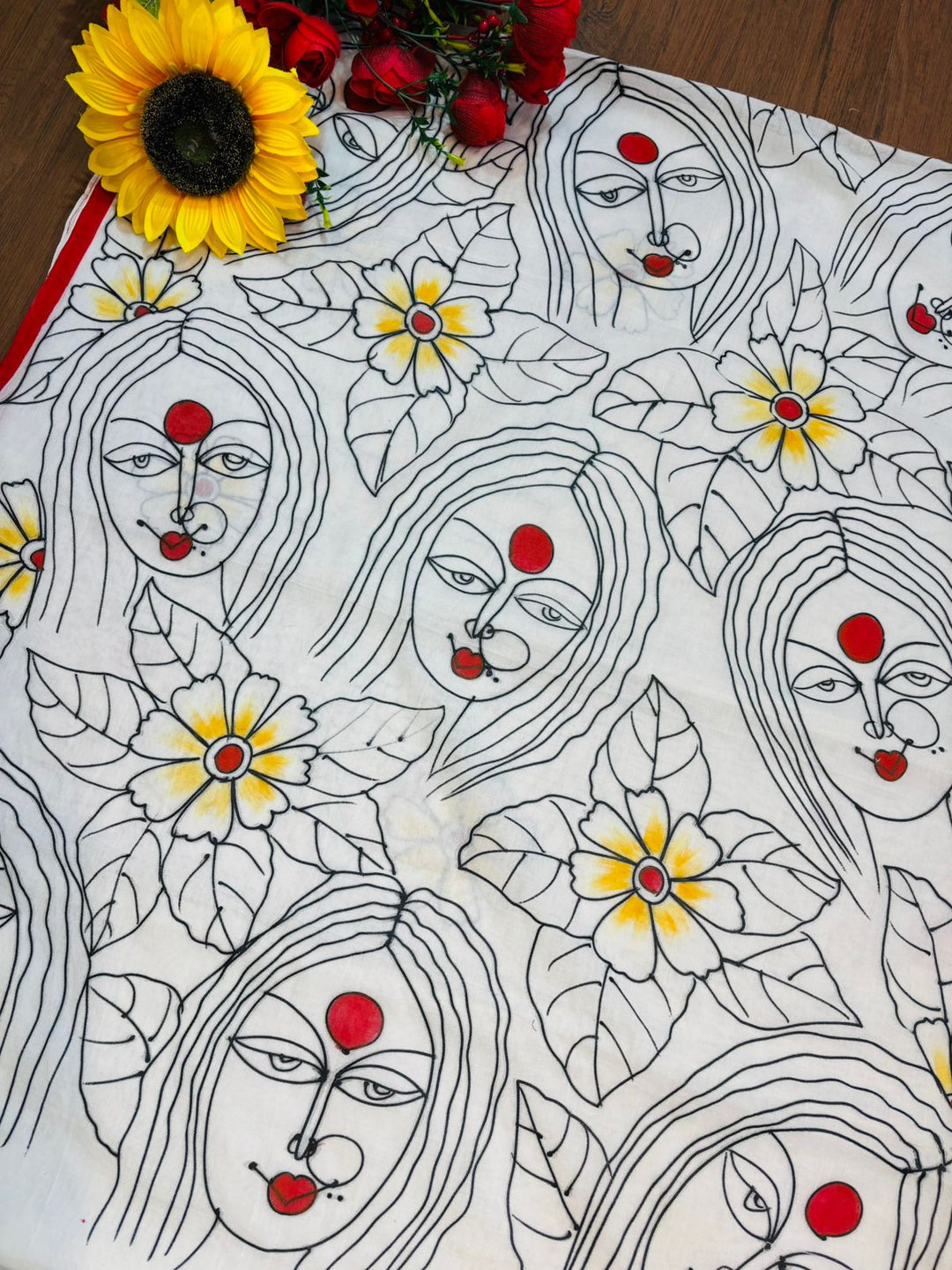 Chhobi- Handloom Dhonekhali Cotton Saree