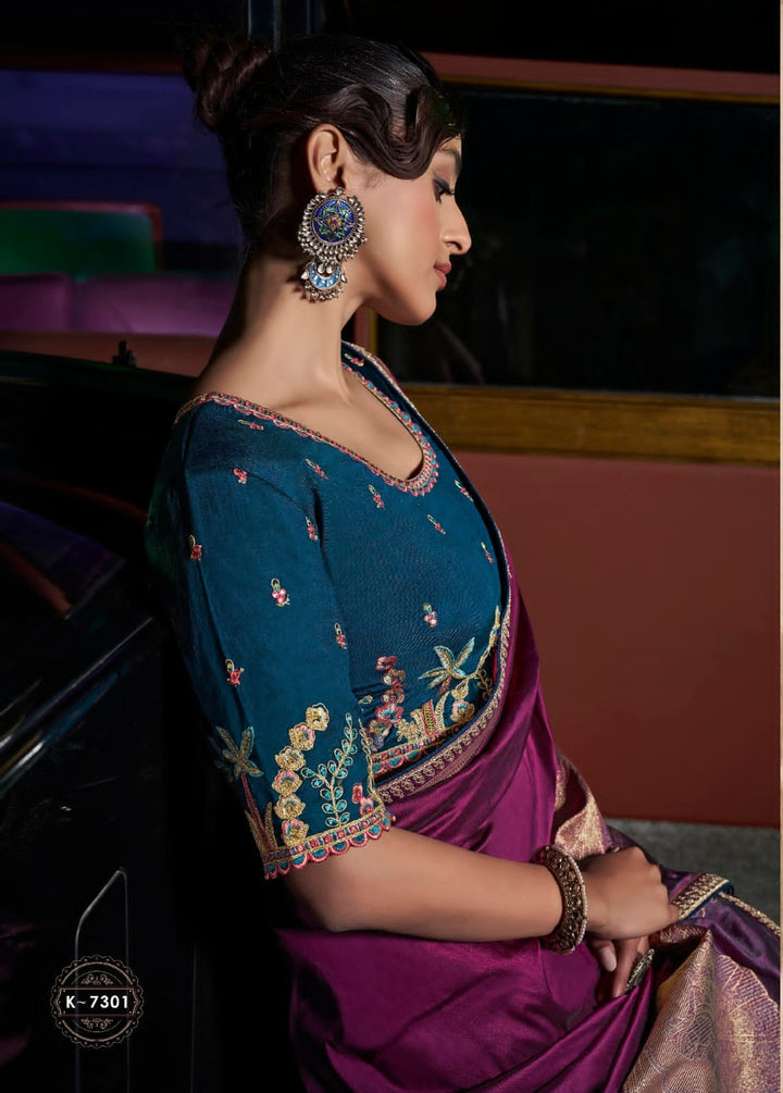 Royal Orchid Fancy Silk Saree