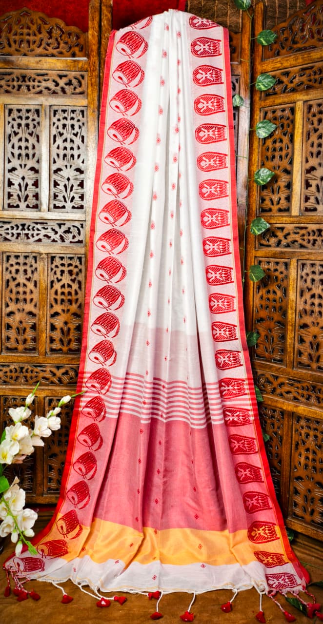 Dhak And Kulo Special khadi Cotton Saree