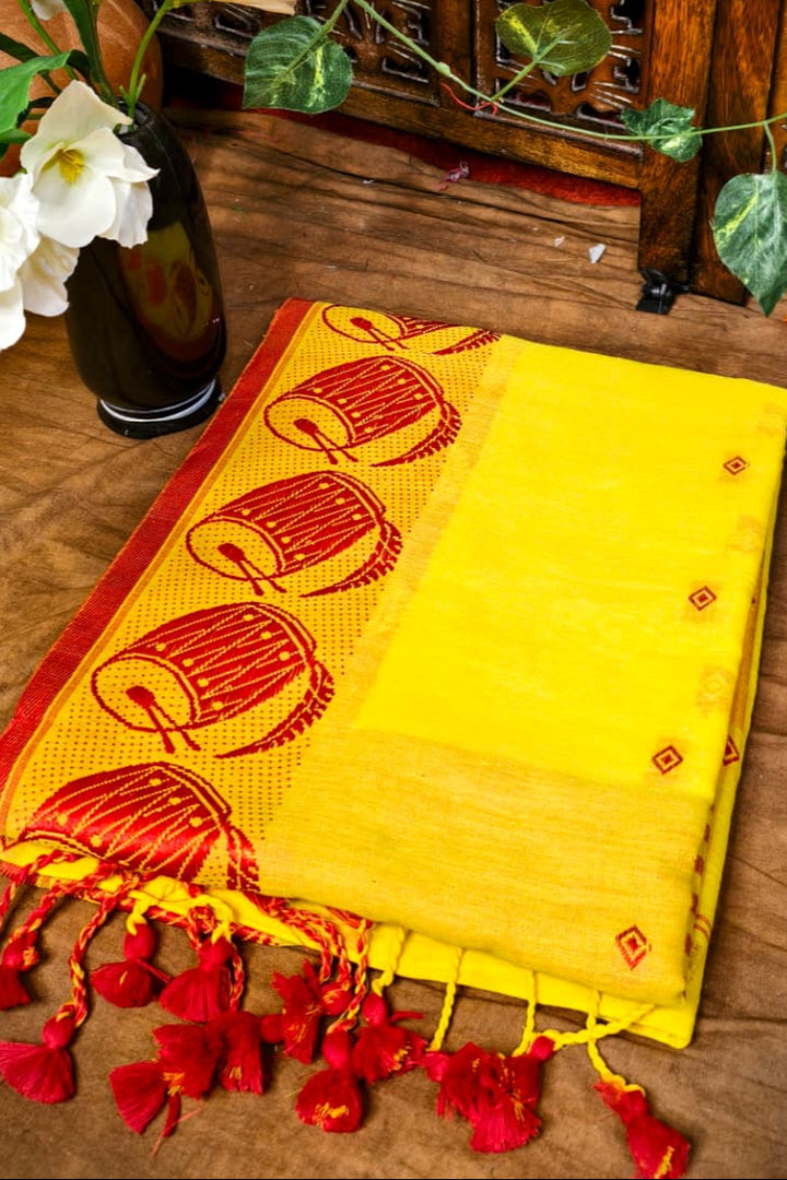Dhak And Kulo Special khadi Cotton Saree