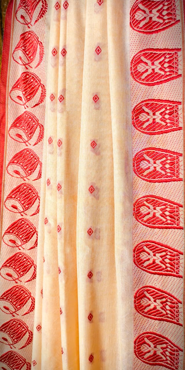 Dhak And Kulo Special khadi Cotton Saree