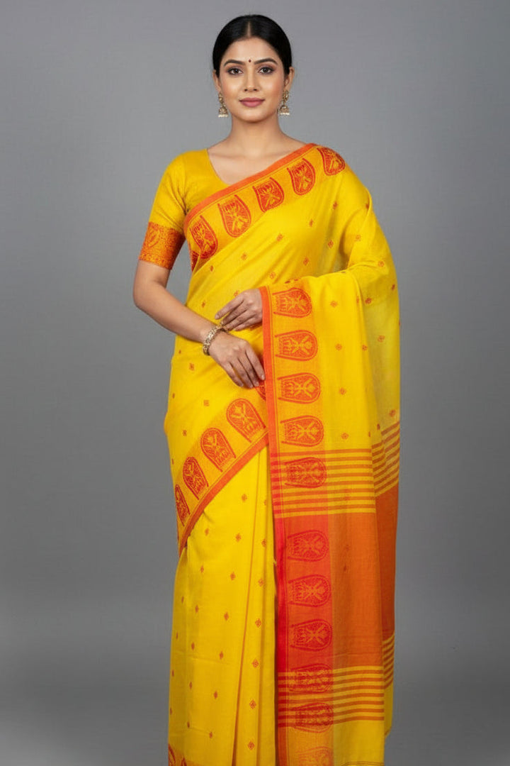 Dhak And Kulo Special khadi Cotton Saree