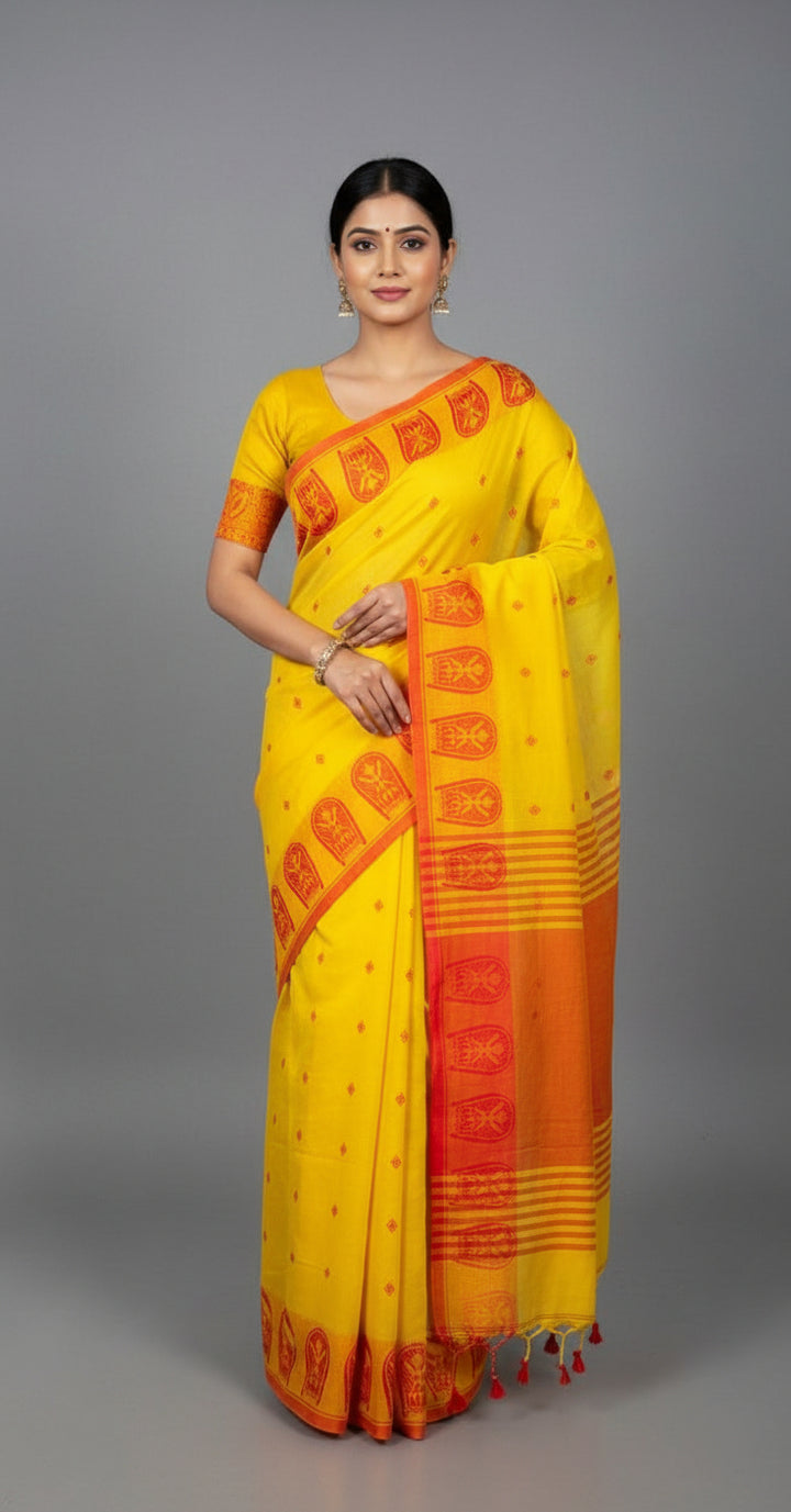 Dhak And Kulo Special khadi Cotton Saree