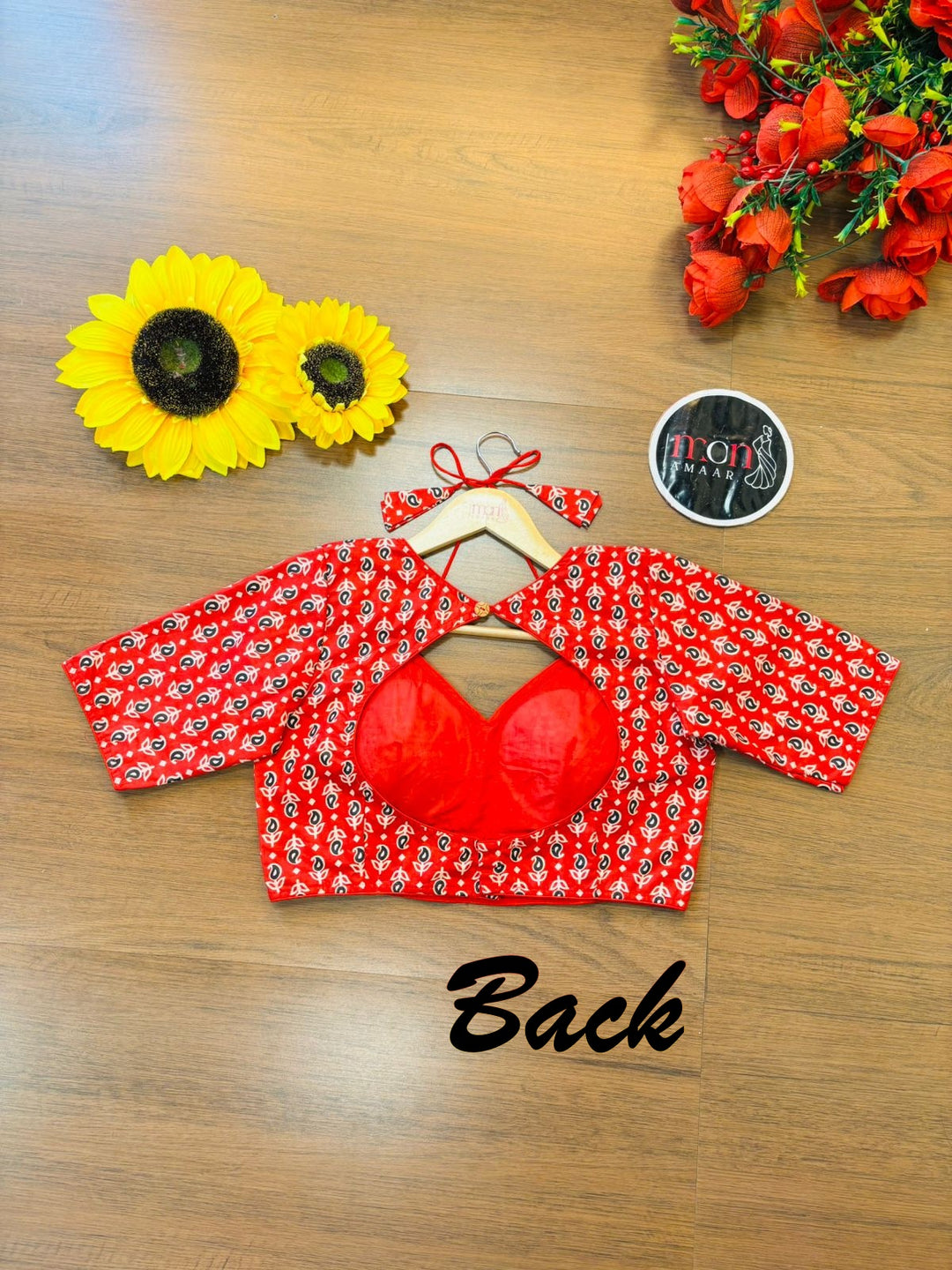 Red Print - Masaba Style Blouse