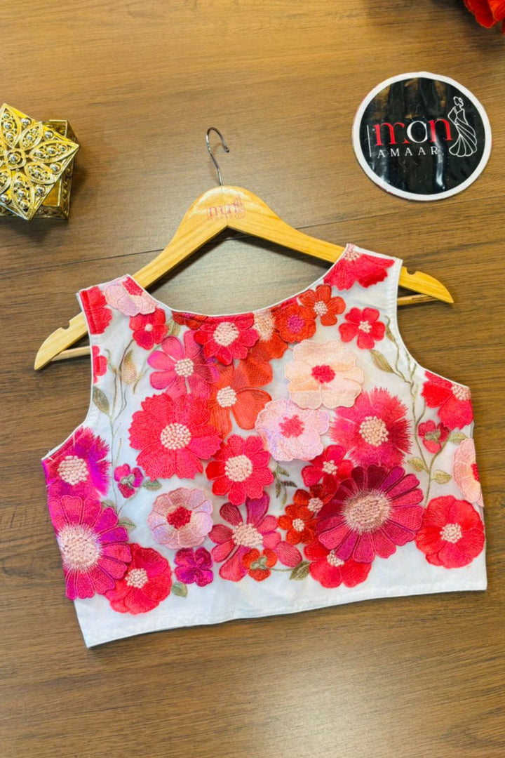 Shringar 3D Embroidery Net Blouse