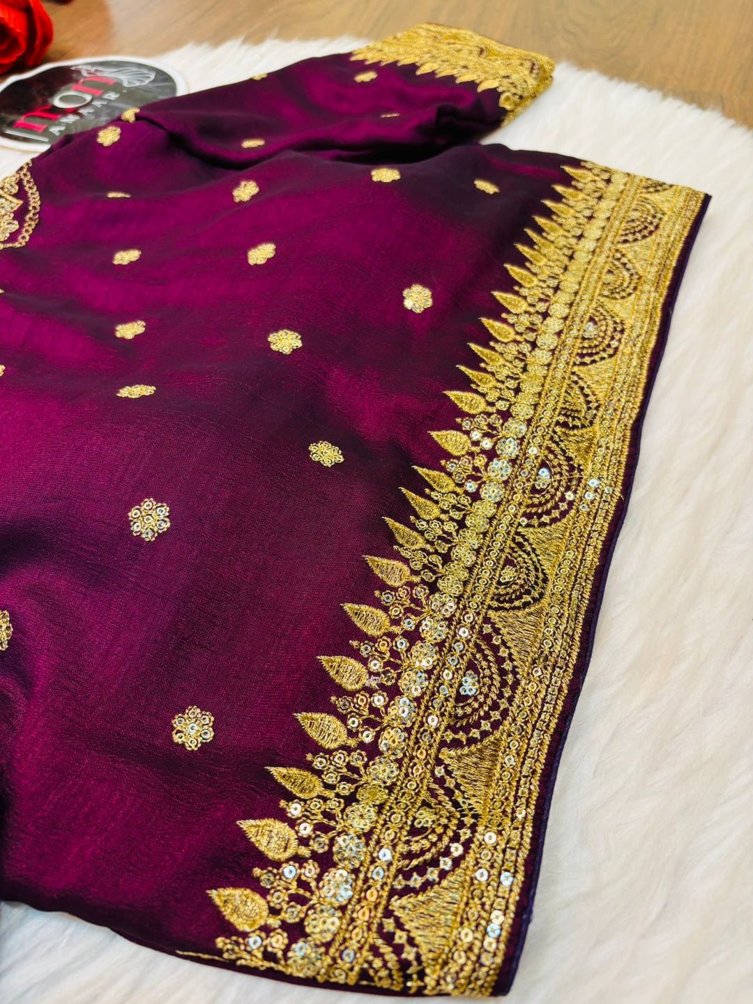 Mukti Vichitra Wine Silk Blouse