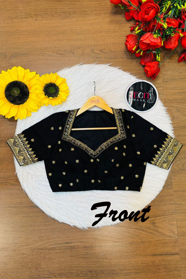 Mukti Vichitra Black Silk Blouse