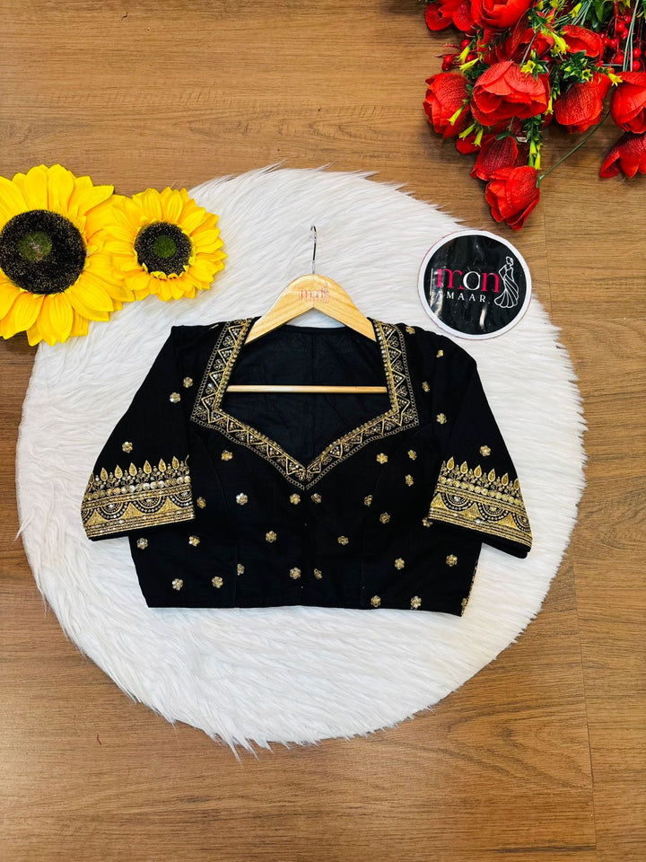 Mukti Vichitra Black Silk Blouse