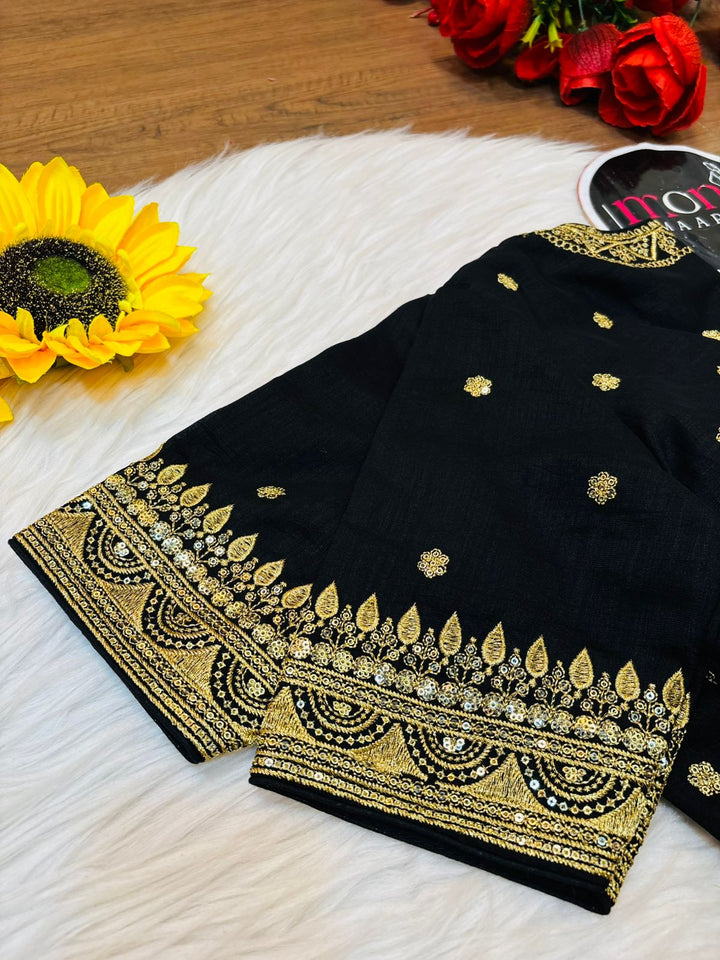 Mukti Vichitra Black Silk Blouse