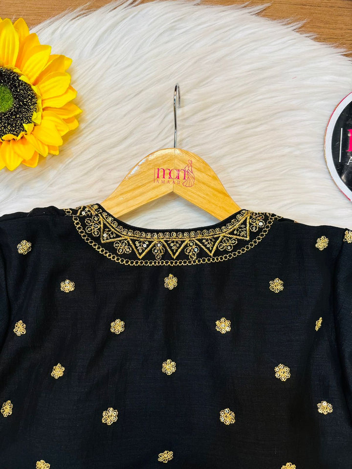 Mukti Vichitra Black Silk Blouse
